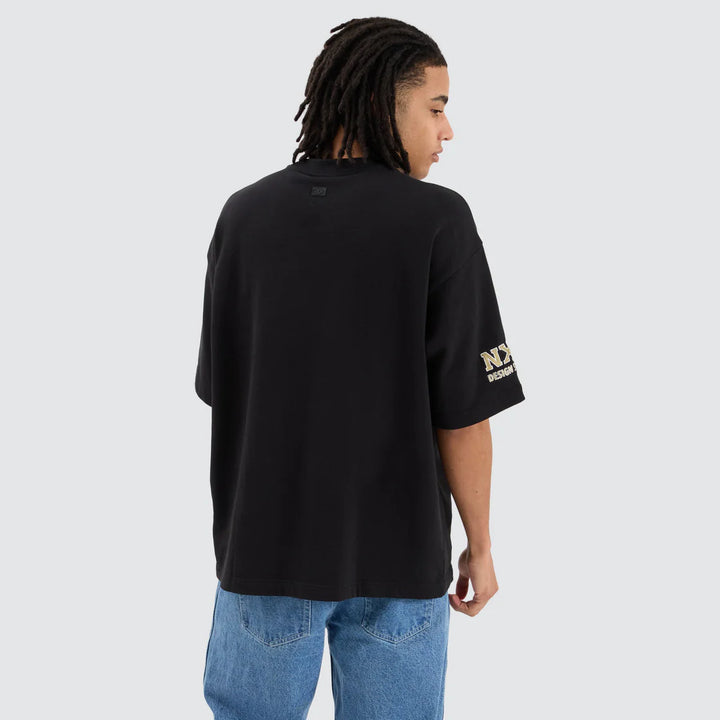NENA & PASADENA  AFL Mens Collingwood Magpies Mega Loop Back Tee Shirt - Jet Black, MENS TEE SHIRTS, NENA PASADENA, Elwood 101