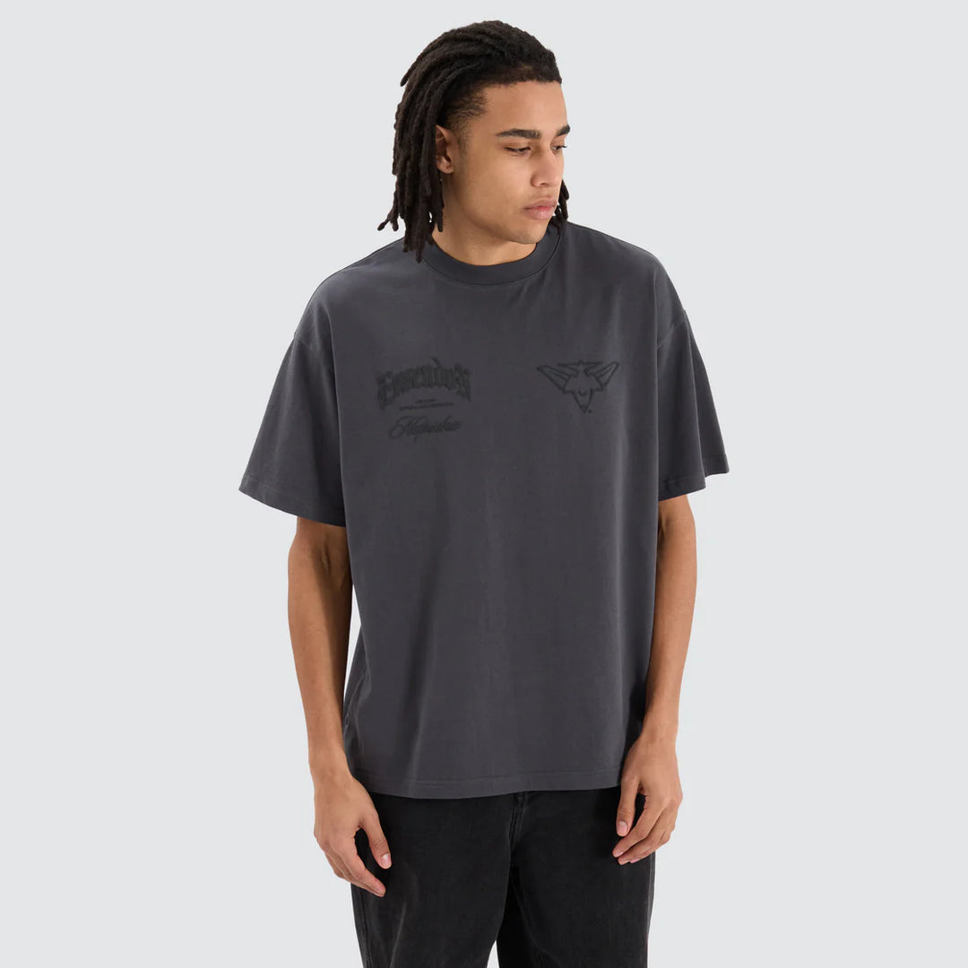 NENA & PASADENA  AFL Mens Essendon Bombers Raptor Tee Shirt - Asphalt, MENS TEE SHIRTS, NENA PASADENA, Elwood 101