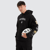 NENA & PASADENA  AFL Mens Collingwood Magpies Box Fit Hoodie - Jet Black, MENS HOODIES, NENA PASADENA, Elwood 101
