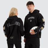 NENA & PASADENA  AFL Mens Collingwood Magpies Box Fit Hoodie - Jet Black, MENS HOODIES, NENA PASADENA, Elwood 101