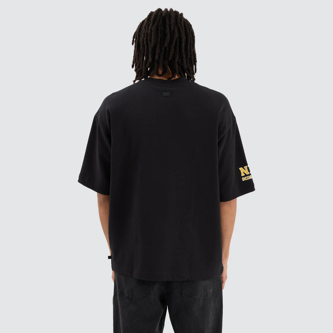 NENA & PASADENA  AFL Mens Richmond Tigers Mega Loop Back Tee - Jet Black, MENS TEE SHIRTS, NENA PASADENA, Elwood 101