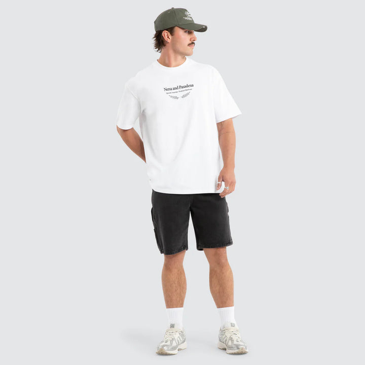 NENA PASADENA Mens Buffer Box Fit Tee in White