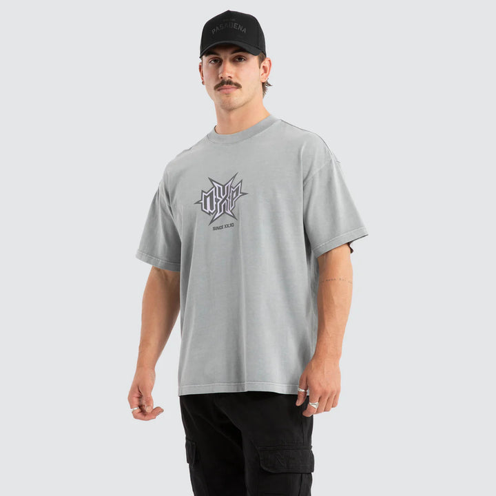 NENA & PASADENA Mens Civil Raptor Tee in Pigment Ultimate Grey
