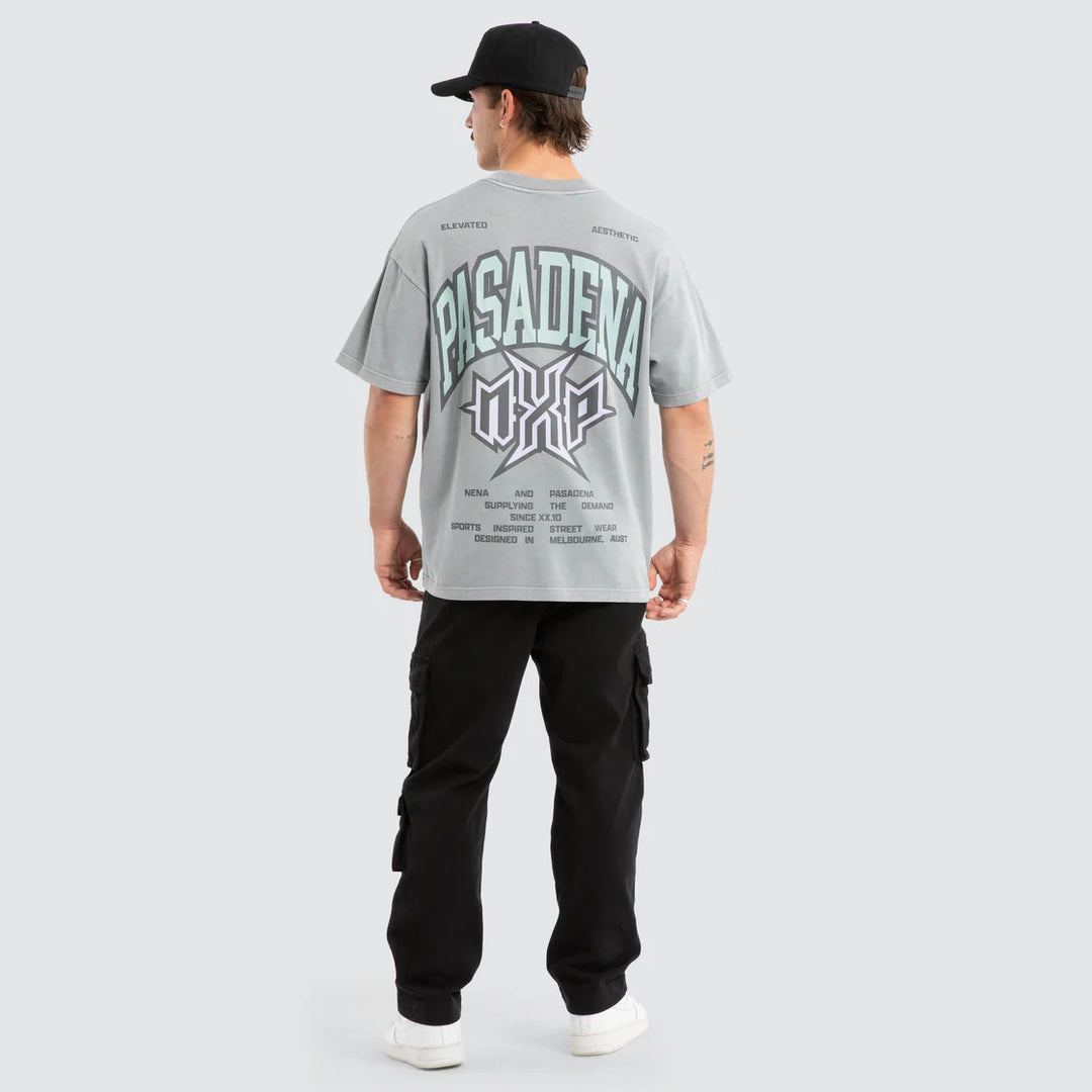 NENA & PASADENA Mens Civil Raptor Tee in Pigment Ultimate Grey
