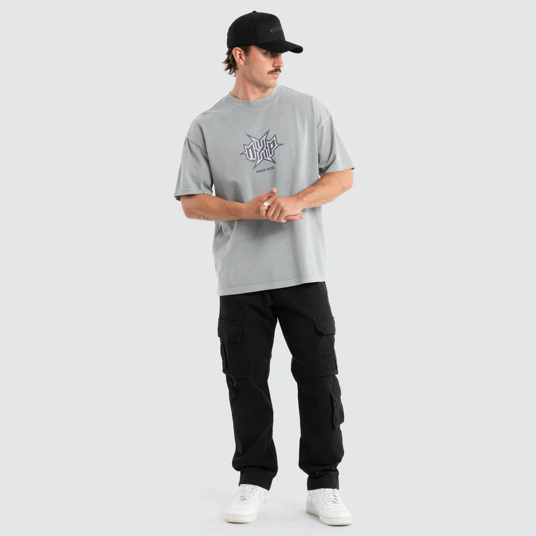 NENA & PASADENA Mens Civil Raptor Tee in Pigment Ultimate Grey