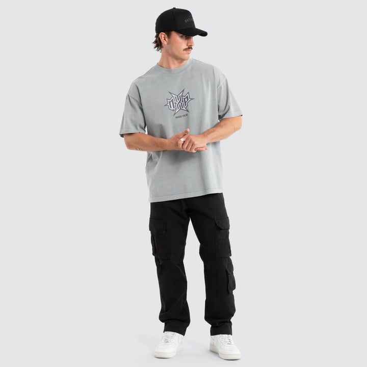 NENA & PASADENA Mens Civil Raptor Tee in Pigment Ultimate Grey