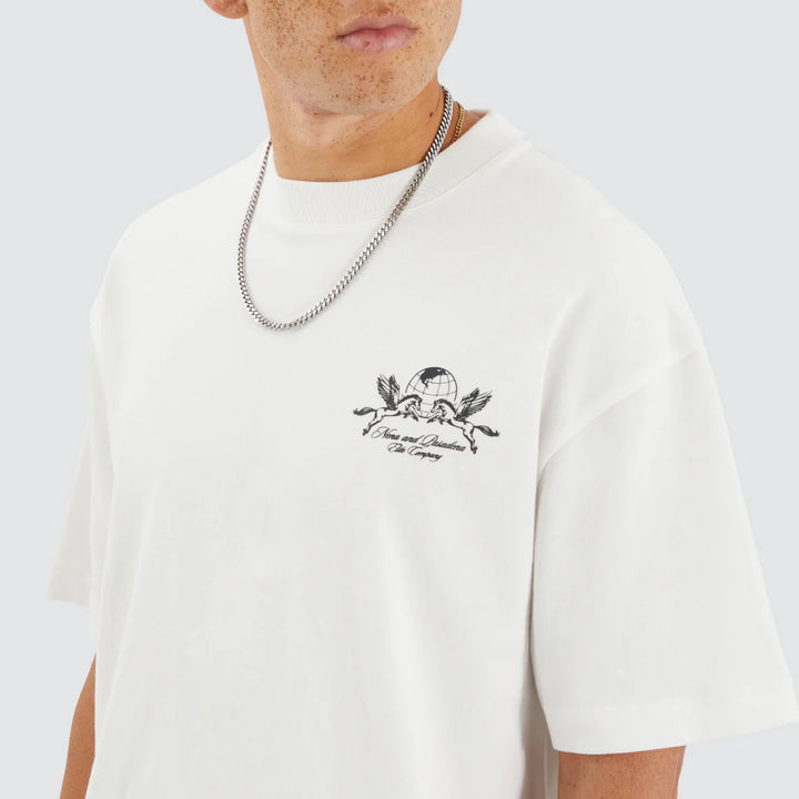 NENA & PASADENA Mens Company Street Tee Shirt - Natural White, MENS TEE SHIRTS, NENA PASADENA, Elwood 101