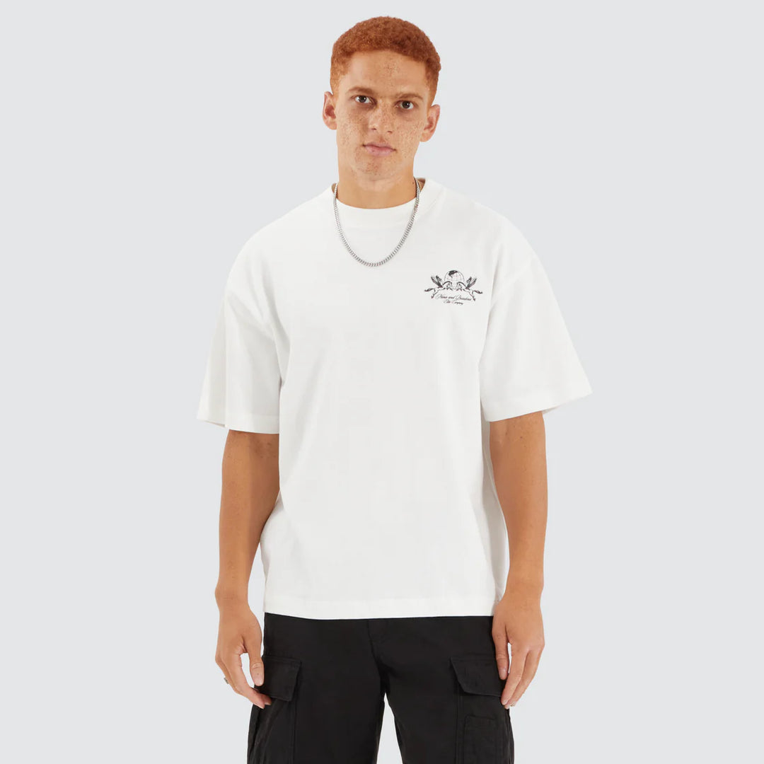 NENA & PASADENA Mens Company Street Tee Shirt - Natural White, MENS TEE SHIRTS, NENA PASADENA, Elwood 101