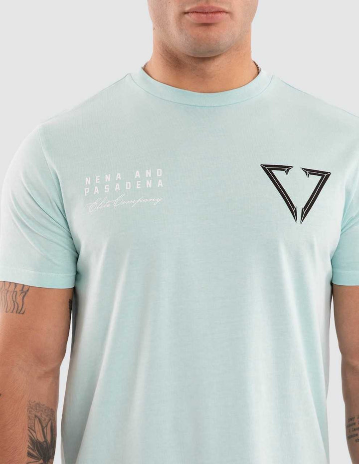 NENA & PASADENA Mens Eidolon Dual Curved Tee in Pigment Blue Tint, MENS TEE SHIRTS, NENA PASADENA, Elwood 101
