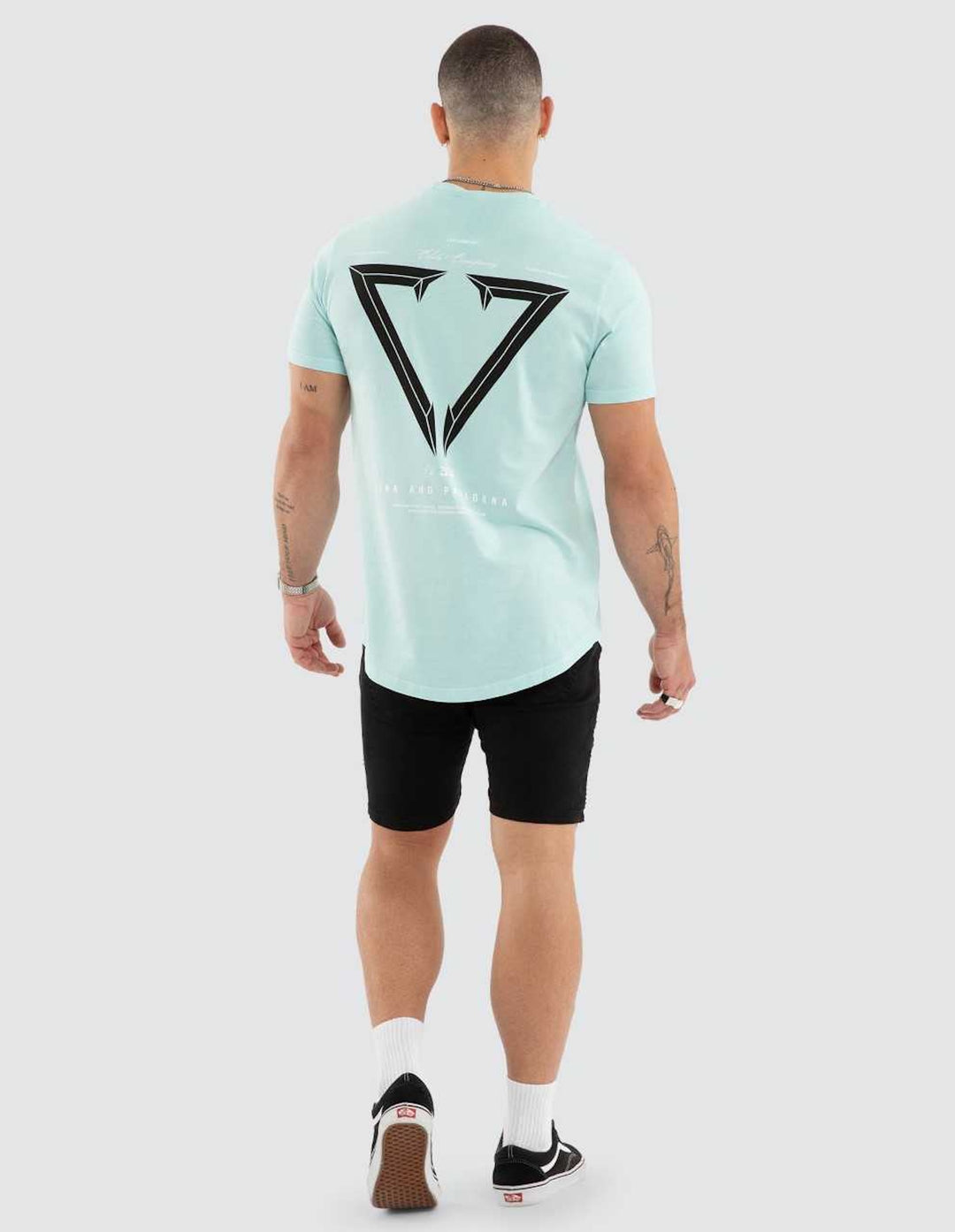 NENA & PASADENA Mens Eidolon Dual Curved Tee in Pigment Blue Tint, MENS TEE SHIRTS, NENA PASADENA, Elwood 101