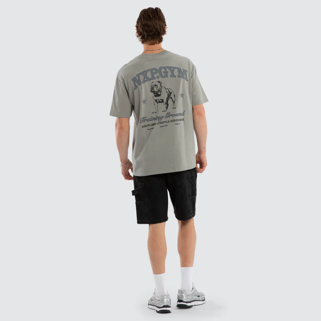 NENA & PASADENA Mens Ground Box Fit Tee in Moon Mist