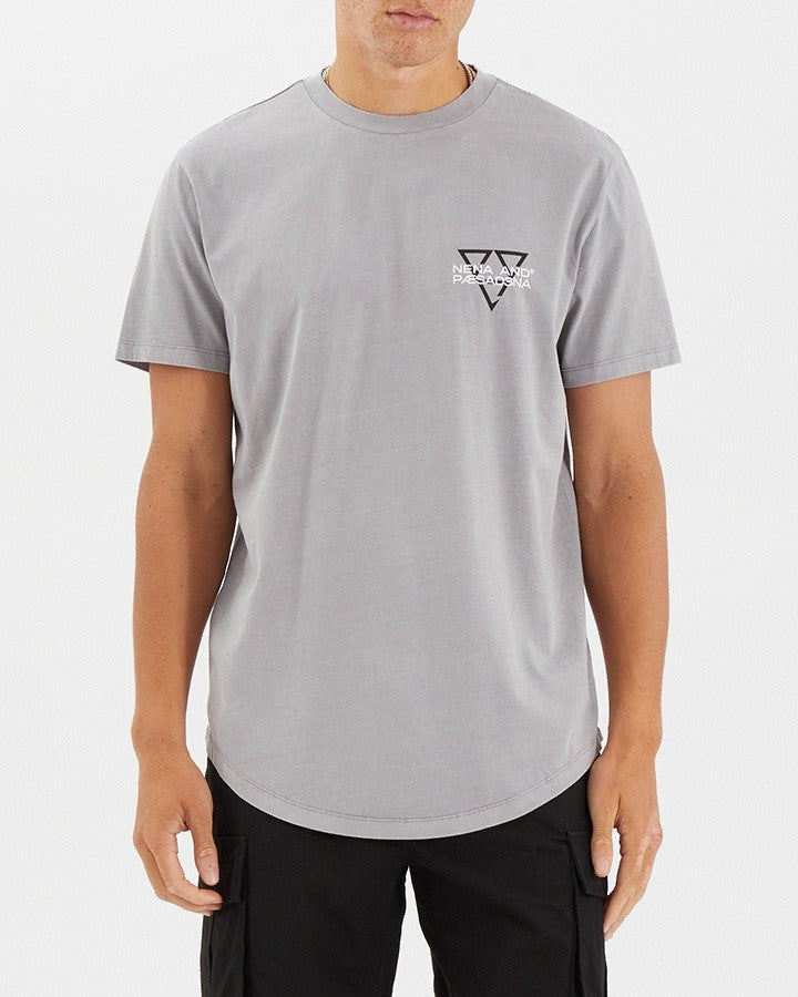 NENA & PASADENA Mens Level Dual Curved Hem Tee Shirt - Pigment Alloy, MENS TEE SHIRTS, NENA PASADENA, Elwood 101
