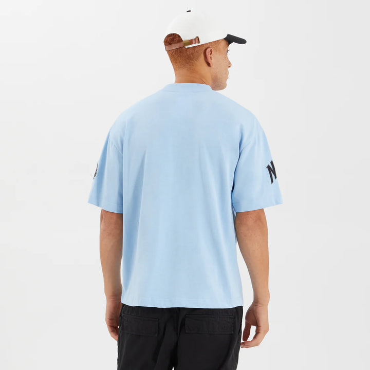 NENA & PASADENA Mens Members Loopback Street Tee Shirt - Placid Blue, MENS TEE SHIRTS, NENA PASADENA, Elwood 101