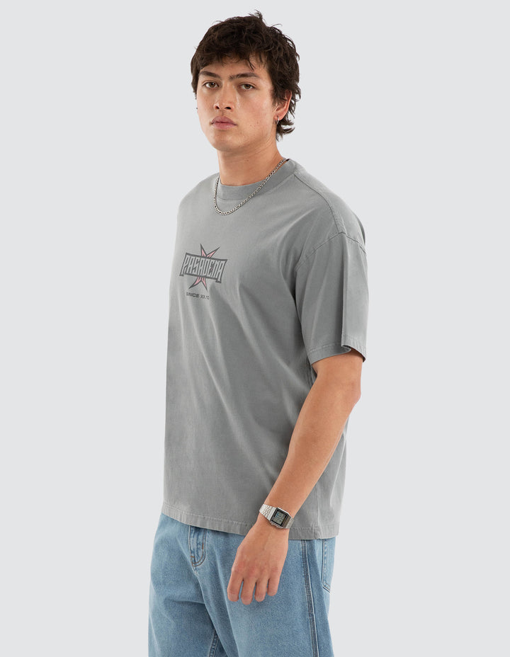 NENA & PASADENA Mens Duskmauve Raptor Tee in Pigment Ultimate Grey