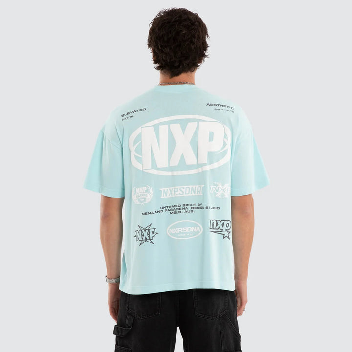 NENA & PASADENA Mens Palladium Raptor Tee in Clearwater Pale Blue
