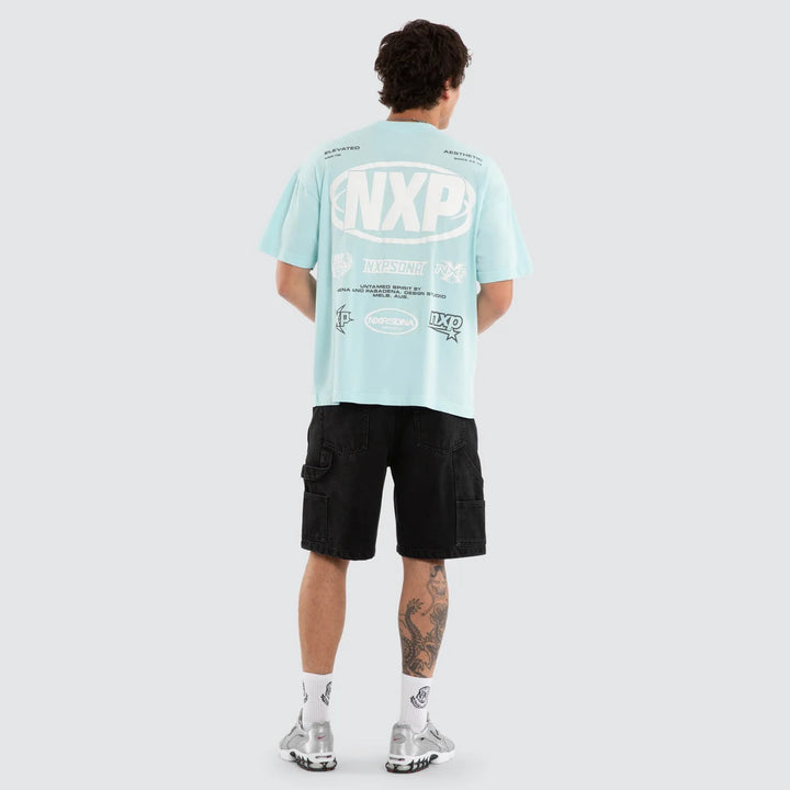 NENA & PASADENA Mens Palladium Raptor Tee in Clearwater Pale Blue