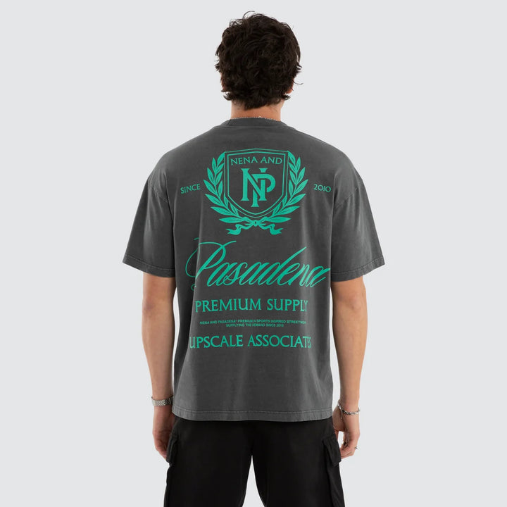 NENA & PASADENA Mens Sablefire Raptor Tee in Pigment Faded Grey
