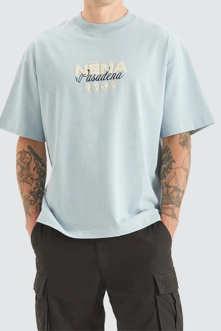 NENA & PASADENA Mens Worldwide Street Tee Shirt - Baby Blue, MENS TEE SHIRTS, NENA PASADENA, Elwood 101