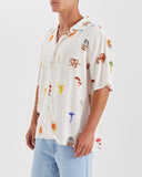 NOMADIC PARADISE Mens Collector Cropped Resort Short Sleeve Shirt - Mushies, MENS SHIRTS, NOMADIC PARADISE, Elwood 101