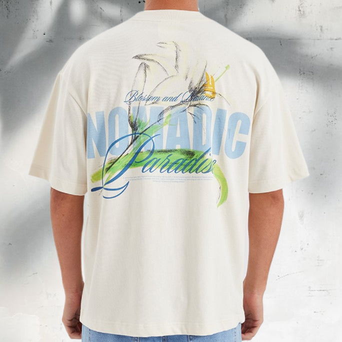 NOMADIC PARADISE Mens Lily Street Tee - Tofu, MENS TEE SHIRTS, NOMADIC PARADISE, Elwood 101