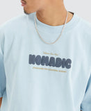 NOMADIC PARADISE Mens Radio Street Tee Baby Blue, MENS TEE SHIRTS, NOMADIC PARADISE, Elwood 101