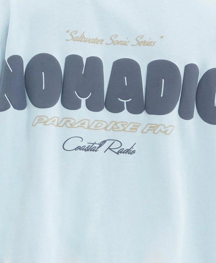 NOMADIC PARADISE Mens Radio Street Tee Baby Blue, MENS TEE SHIRTS, NOMADIC PARADISE, Elwood 101