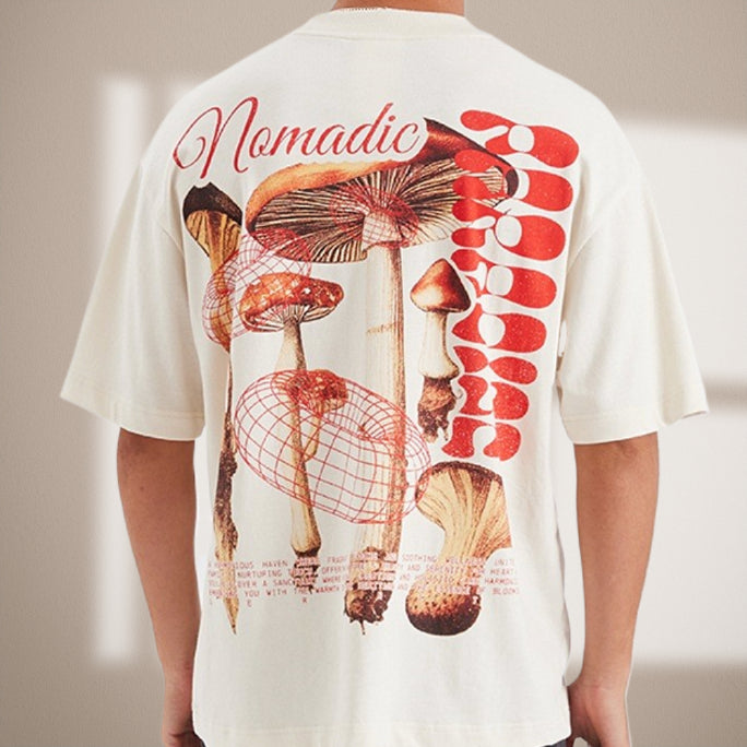 NOMADIC PARADISE Mens Trip Street Tee Shirt - Unbleached, MENS TEE SHIRTS, NOMADIC PARADISE, Elwood 101
