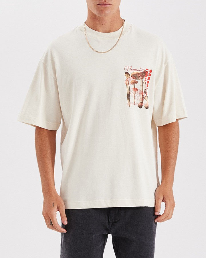 NOMADIC PARADISE Mens Trip Street Tee Shirt - Unbleached, MENS TEE SHIRTS, NOMADIC PARADISE, Elwood 101