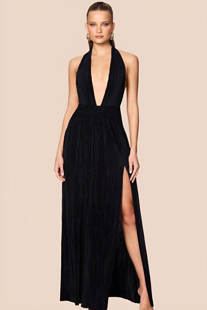 NOOKIE Womens Desiree Halter Gown in Black