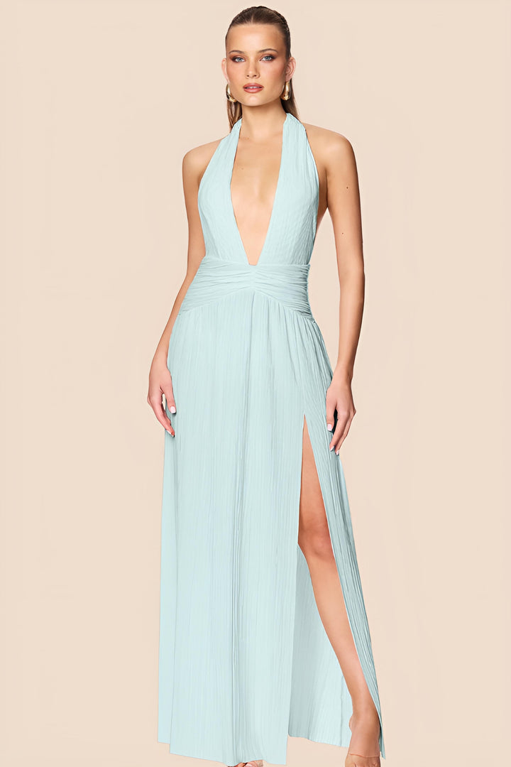 NOOKIE Womens Desiree Halter Gown in Sky