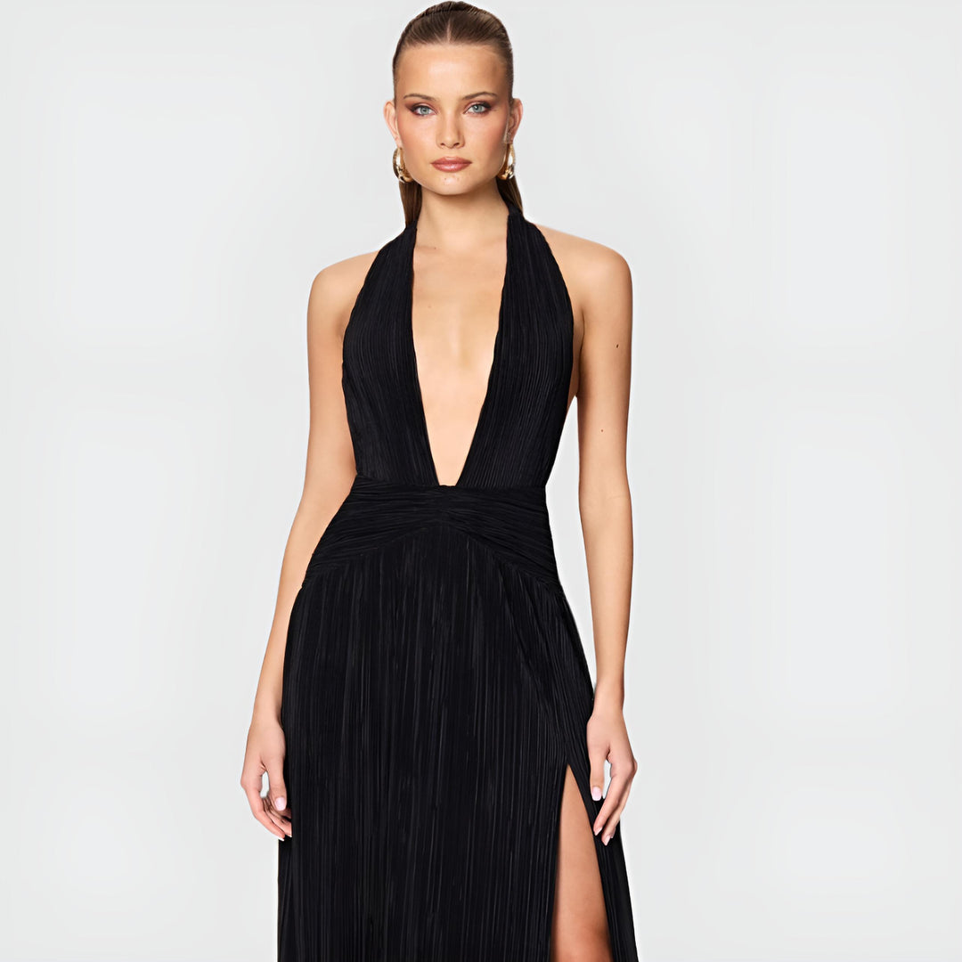 NOOKIE Womens Desiree Halter Gown in Black