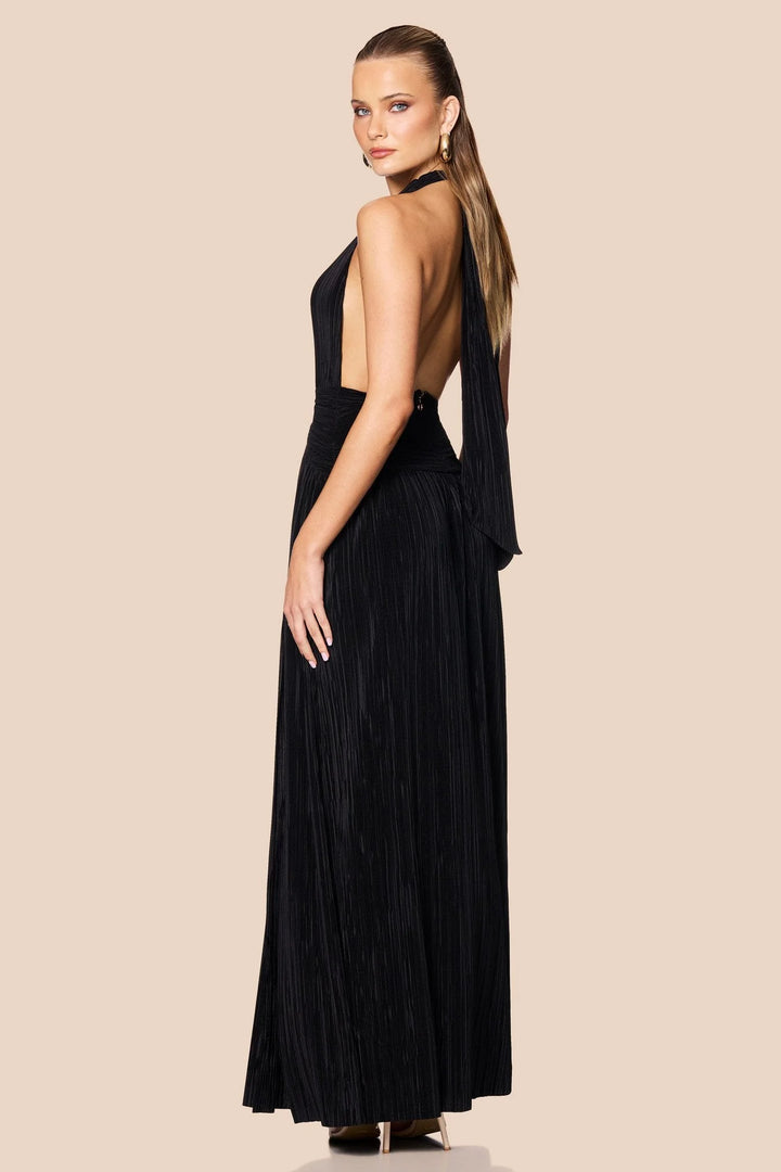 NOOKIE Womens Desiree Halter Gown in Black