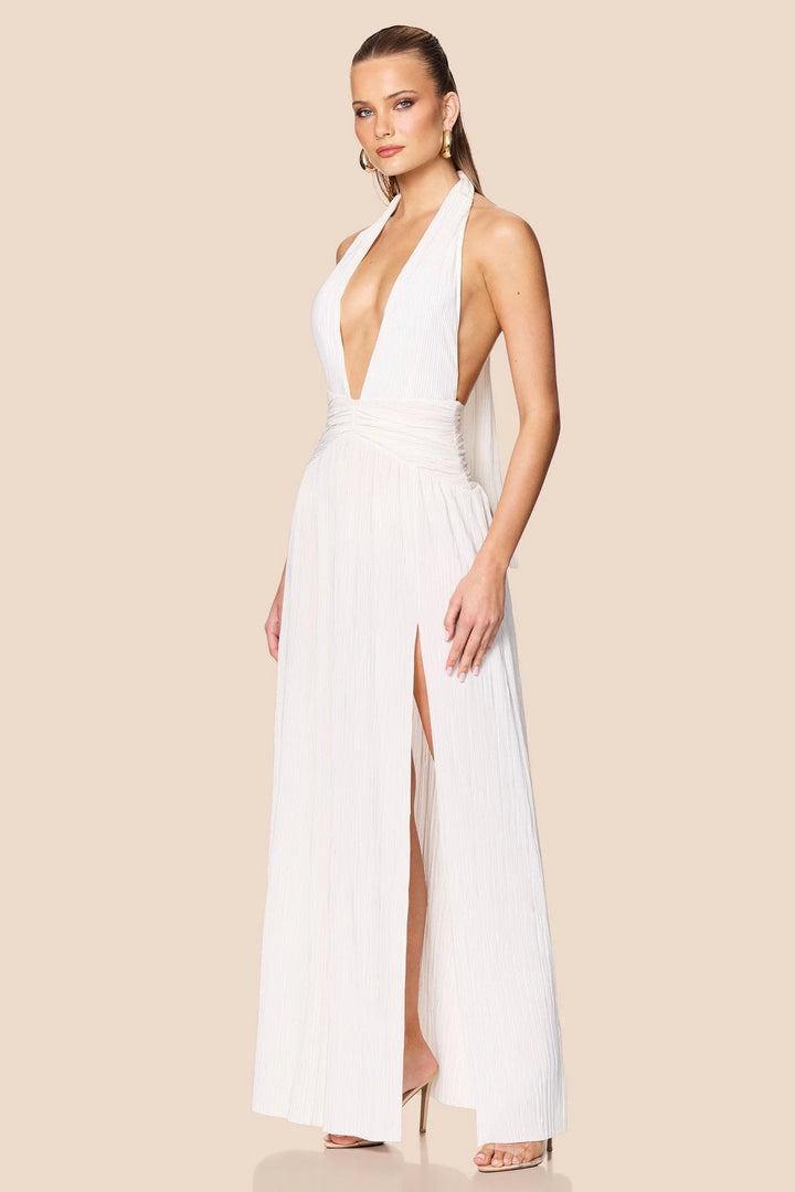 NOOKIE Womens Desiree Halter Gown in White