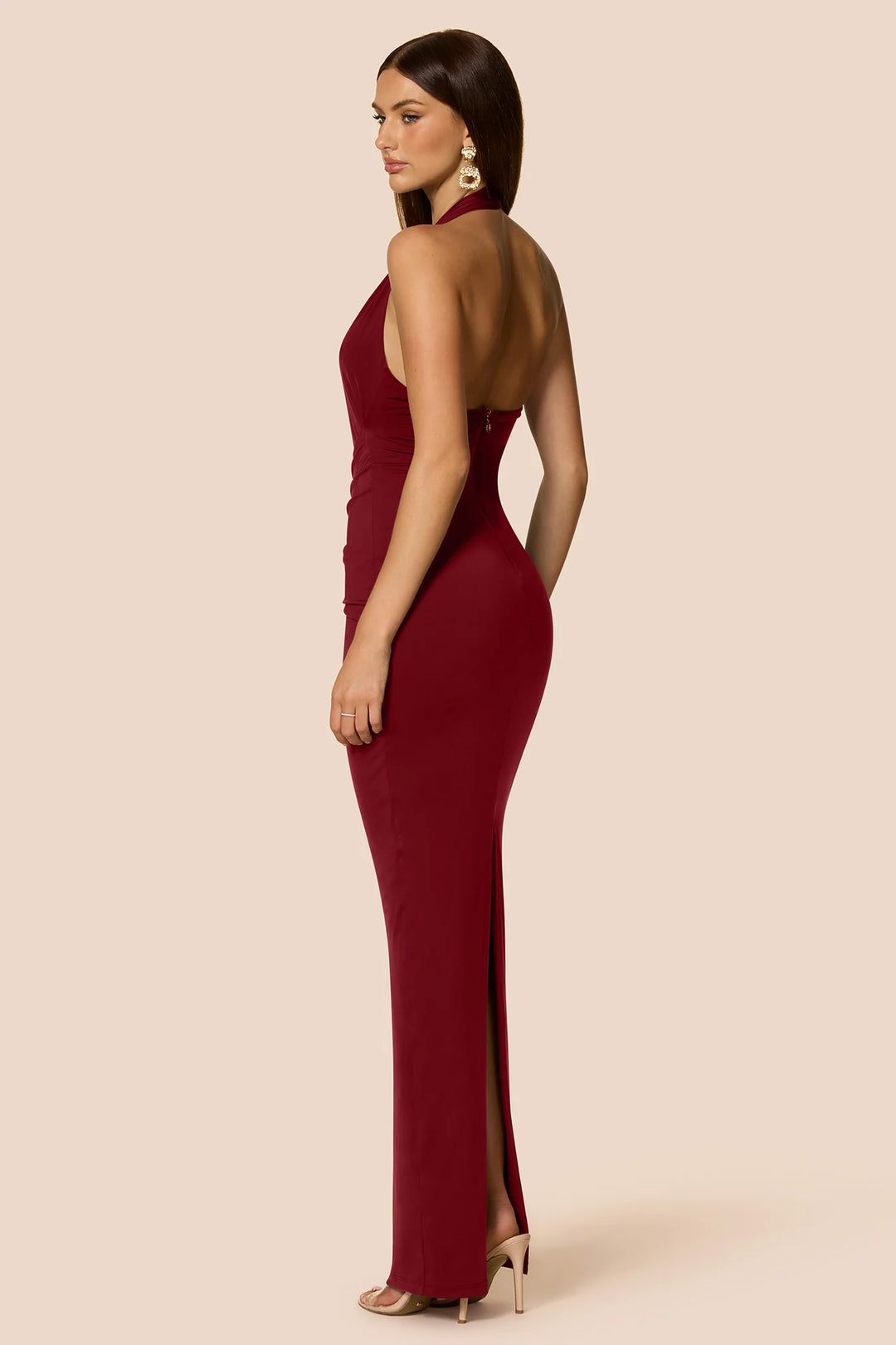 NOOKIE Womens Leonie Halter Maxi in Rouge