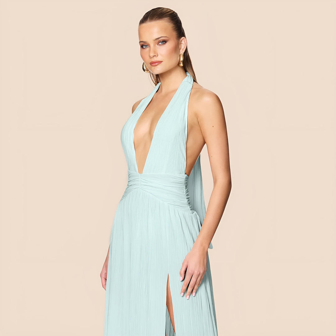 NOOKIE Womens Desiree Halter Gown in Sky