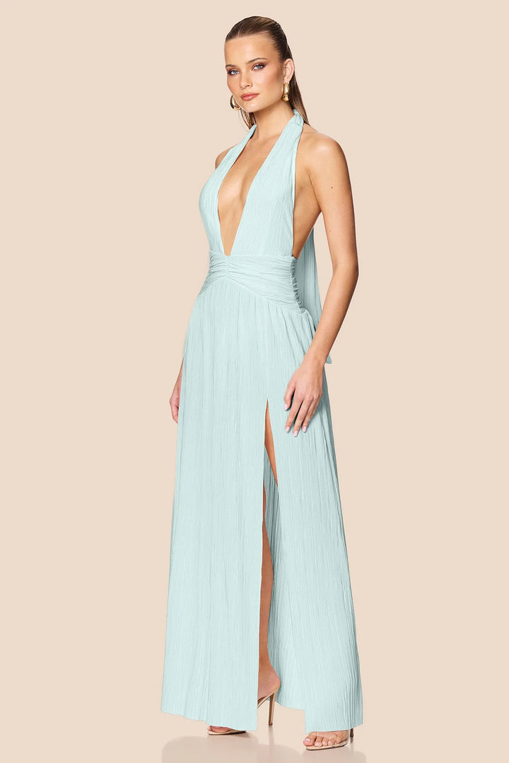 NOOKIE Womens Desiree Halter Gown in Sky