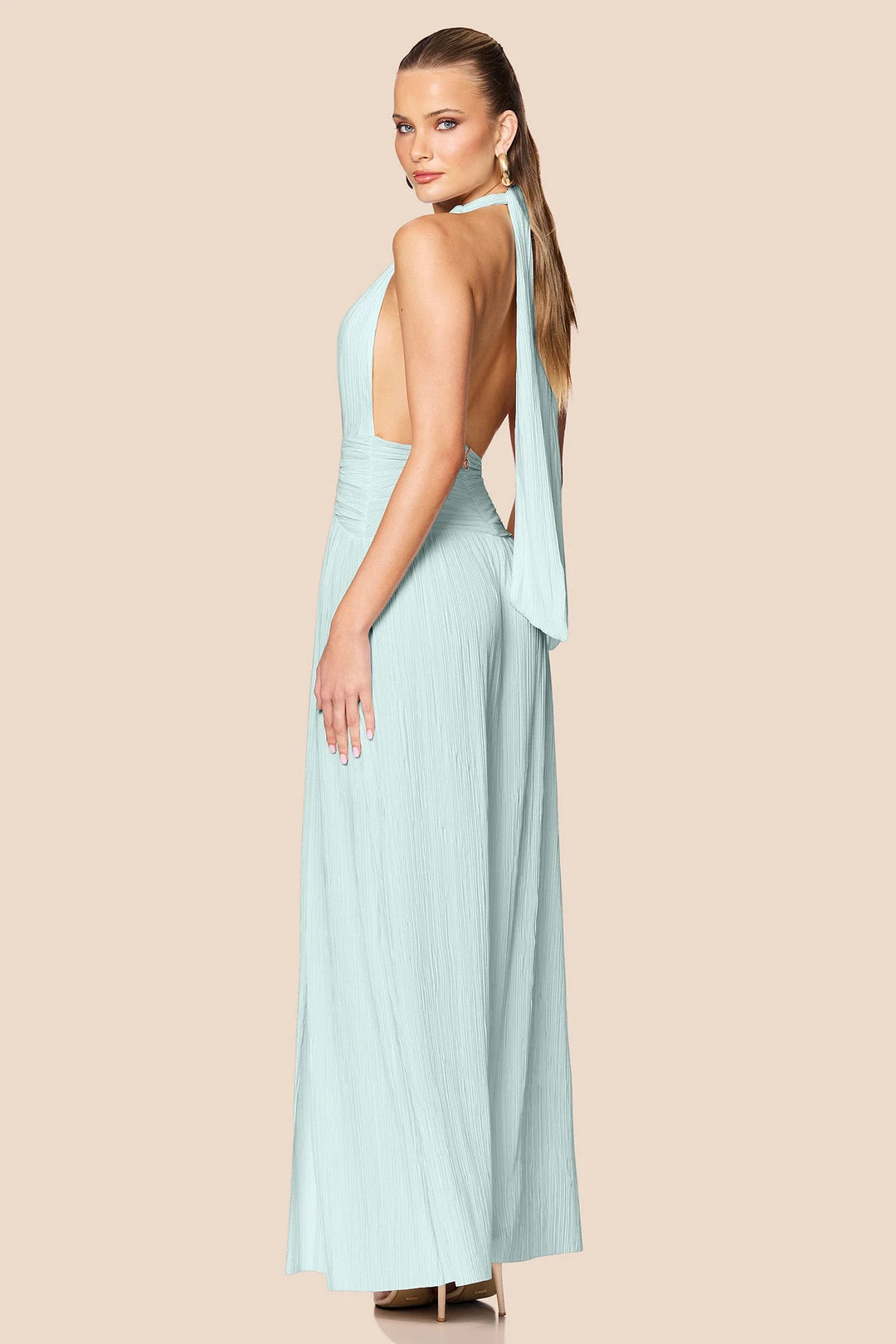 NOOKIE Womens Desiree Halter Gown in Sky