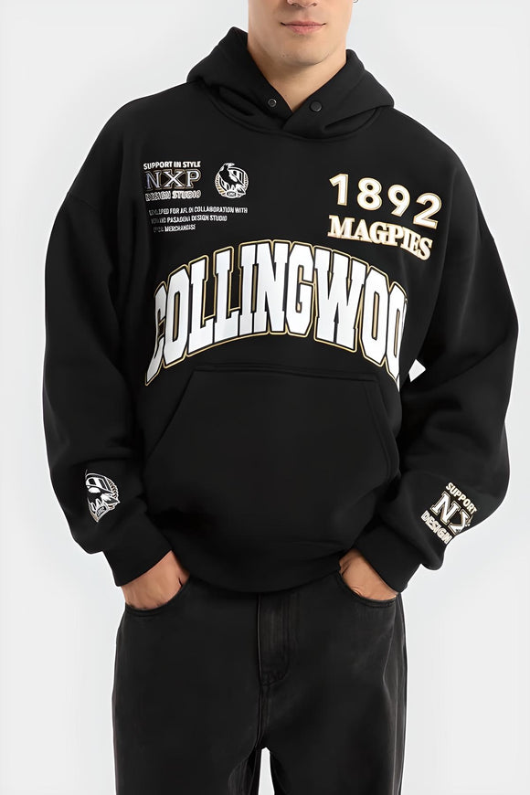 NXP x AFL Collingwood Magpies Academy Hoodie - Jet Black, MENS HOODIES, NENA PASADENA, Elwood 101