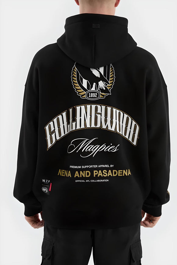 NXP x AFL Collingwood Magpies Fighter Hoodie Jet Black