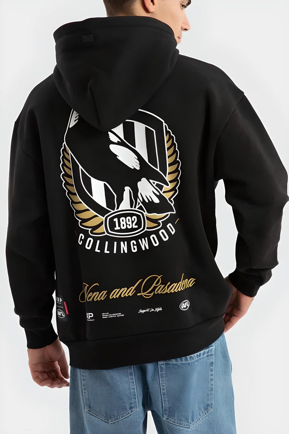 NXP x AFL Collingwood Magpies Season Hoodie - Jet Black, MENS HOODIES, NENA PASADENA, Elwood 101