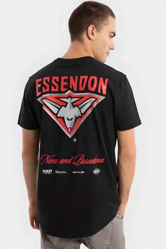NXP x AFL Essendon Bombers Prime Tee - Jet Black, MENS TEE SHIRTS, NENA PASADENA, Elwood 101