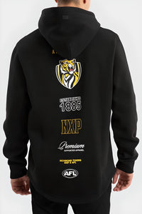 NXP x AFL Richmond Tigers Spine Hoodie - Jet Black, MENS HOODIES, NENA PASADENA, Elwood 101