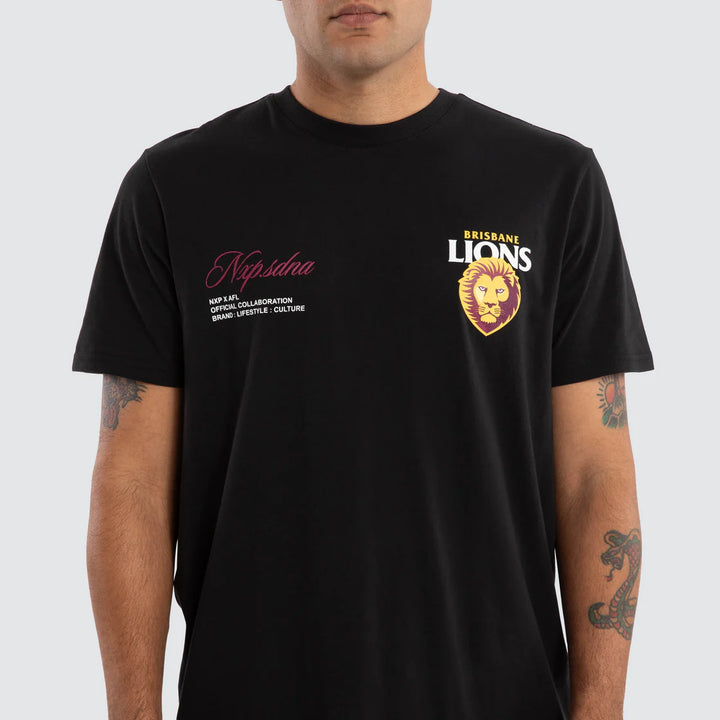 NXP x AFL Brisbane Lions Prime Tee Jet Black, MENS TEE SHIRTS, NENA PASADENA, Elwood 101