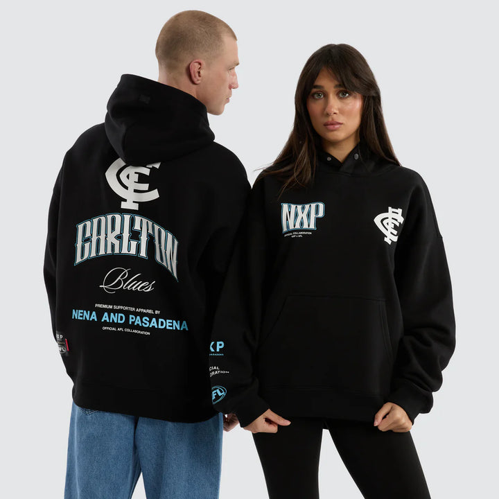 NXP x AFL Carlton Blues Fighter Hoodie Jet Black, MENS HOODIES, NENA PASADENA, Elwood 101