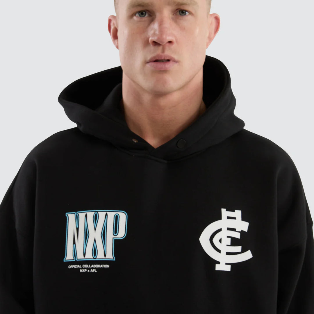 NXP x AFL Carlton Blues Fighter Hoodie Jet Black, MENS HOODIES, NENA PASADENA, Elwood 101