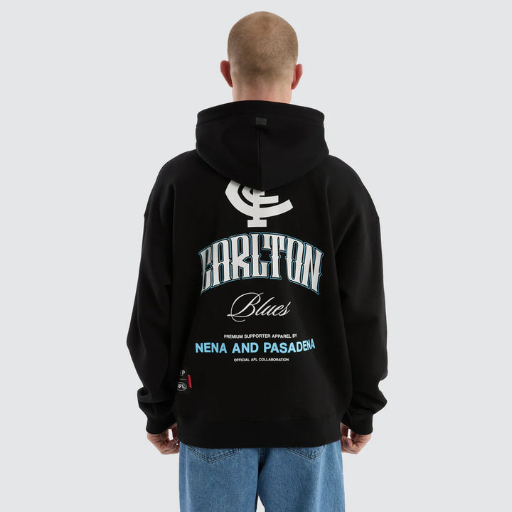 NXP x AFL Carlton Blues Fighter Hoodie Jet Black, MENS HOODIES, NENA PASADENA, Elwood 101
