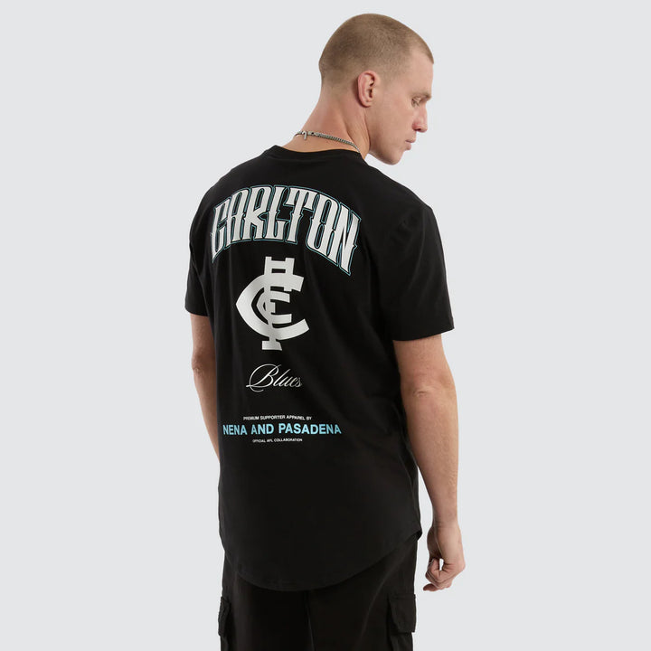 NXP x AFL Carlton Blues Legend Tee Jet Black, MENS TEE SHIRTS, NENA PASADENA, Elwood 101