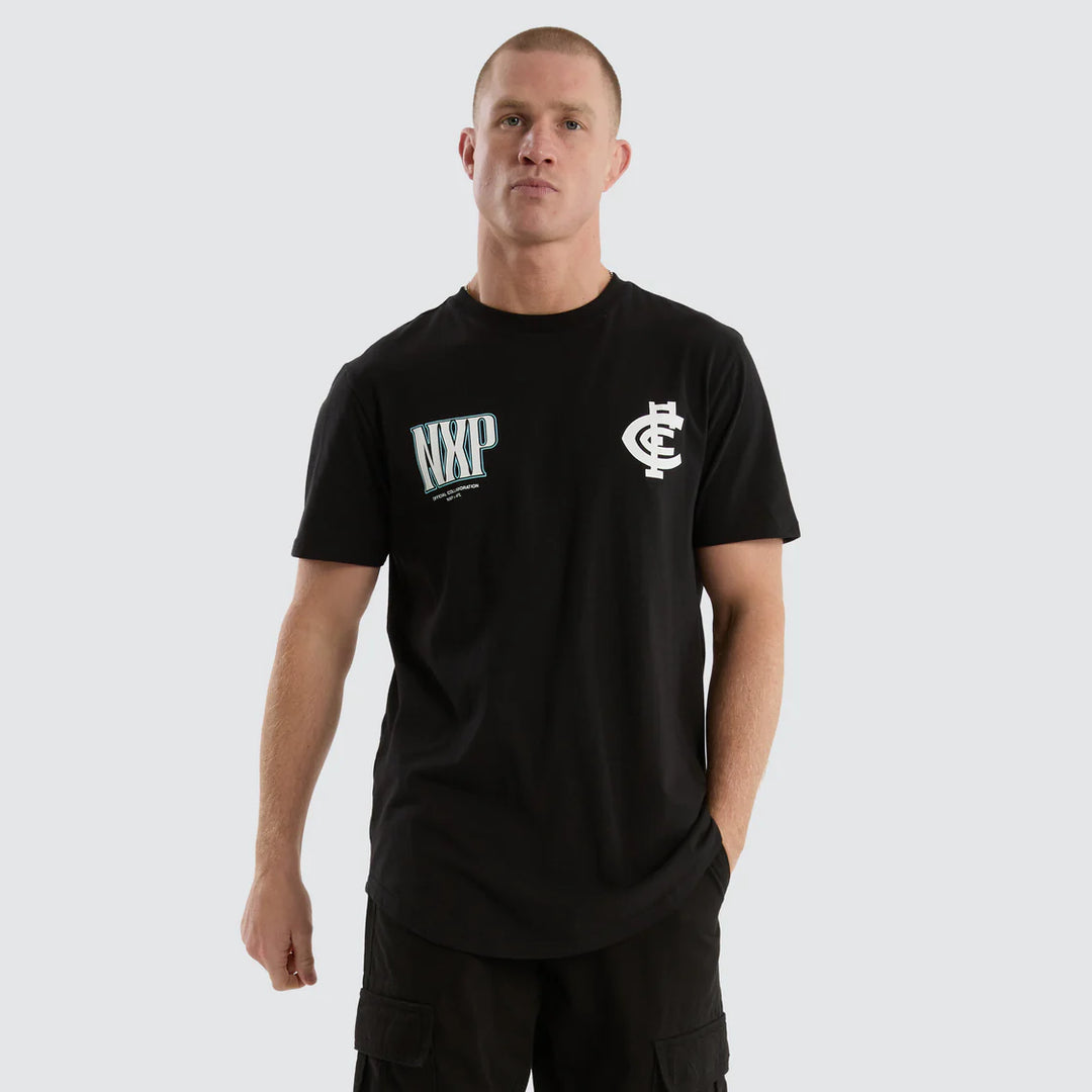 NXP x AFL Carlton Blues Legend Tee Jet Black, MENS TEE SHIRTS, NENA PASADENA, Elwood 101