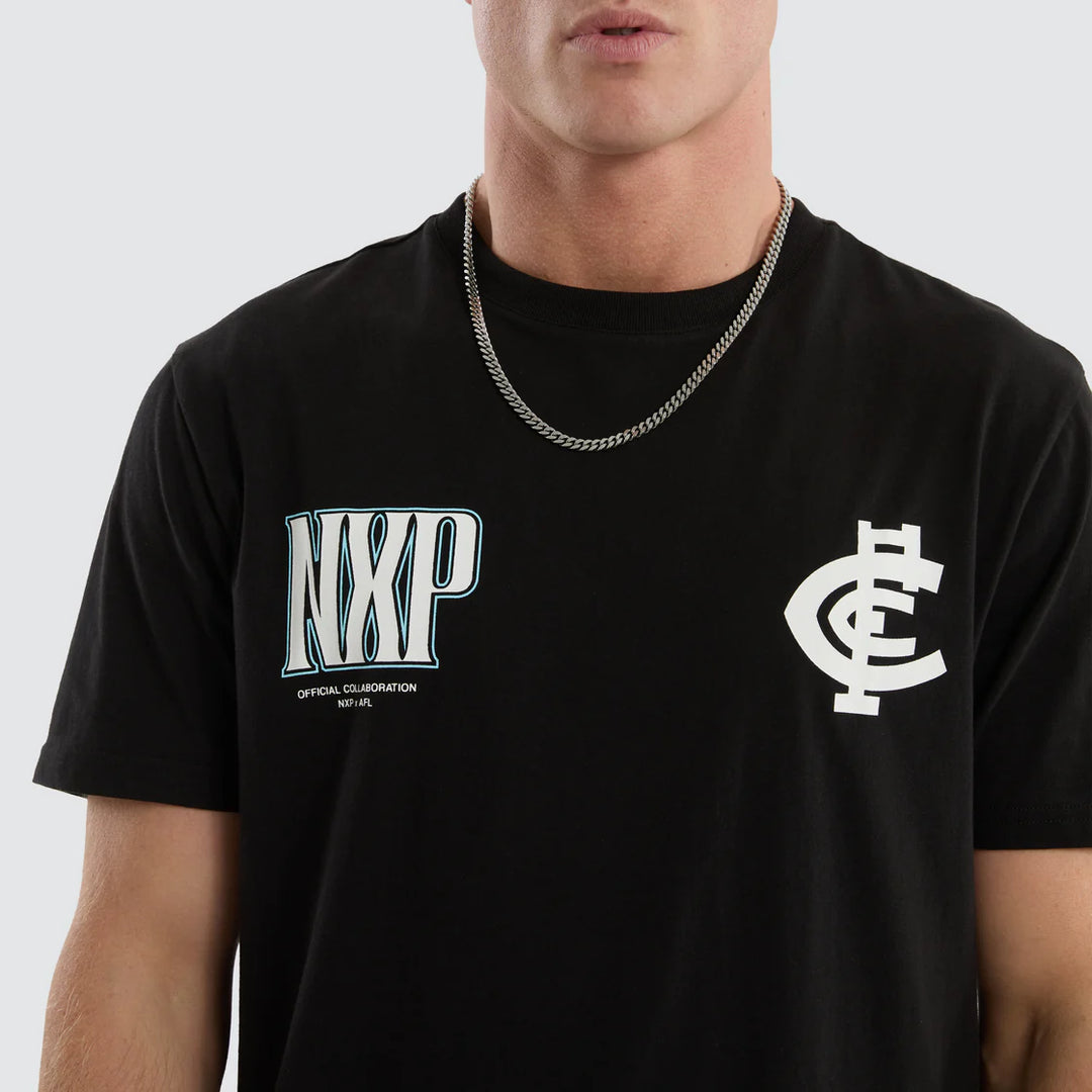 NXP x AFL Carlton Blues Legend Tee Jet Black, MENS TEE SHIRTS, NENA PASADENA, Elwood 101