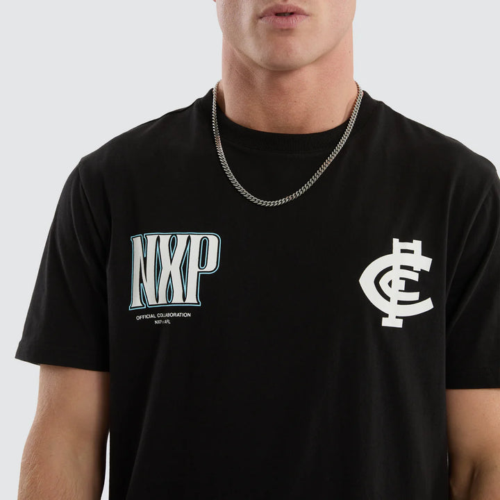 NXP x AFL Carlton Blues Legend Tee Jet Black, MENS TEE SHIRTS, NENA PASADENA, Elwood 101